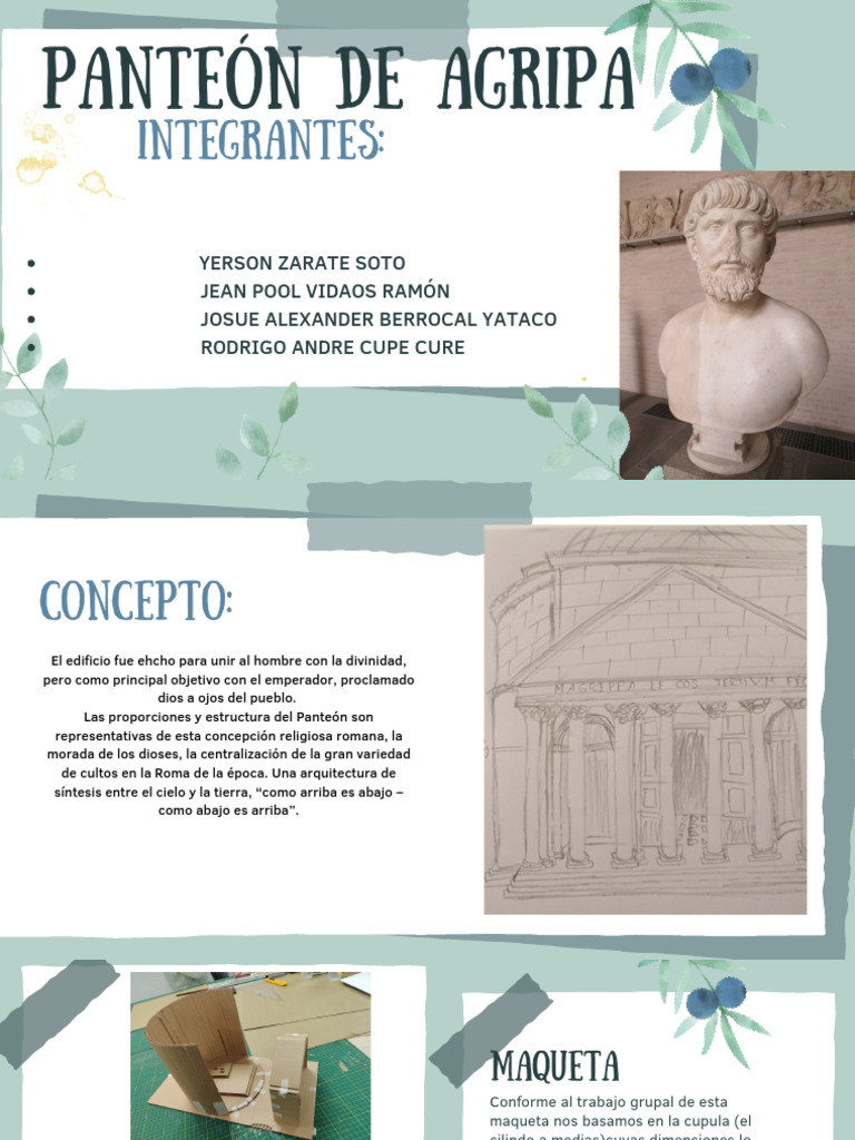 Maqueta del Panteón de Agripa: Estructura y Materiales | PDF