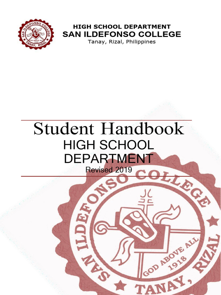 High School Student Handbook Evised 2019443 PDF