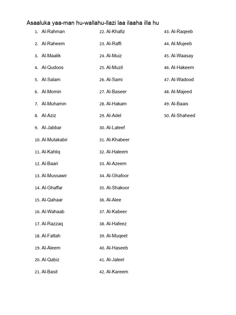 50 Names | PDF