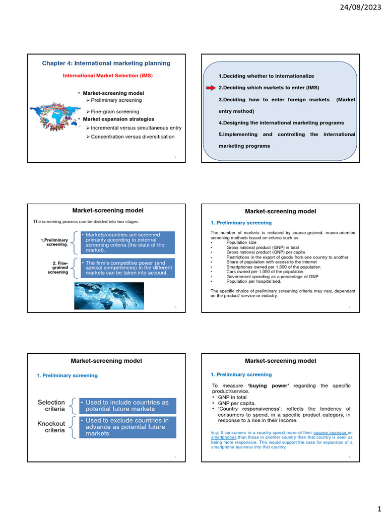 International Market Screening Process | PDF | Finance & Money ...
