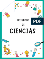 A4 Portada Carátula Proyecto Ciencias Química Doodle Verde y Blanco