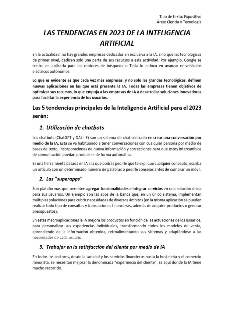 Tendencias IA 2023: Innovaciones Clave | PDF | Inteligencia artificial ...