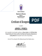 Certificate of Sir Abner Pureza
