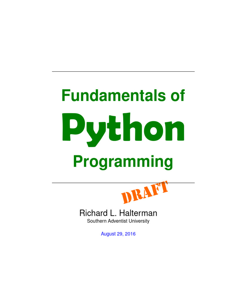 Fundamentals of Python Programming | PDF | Programming | Computer Program