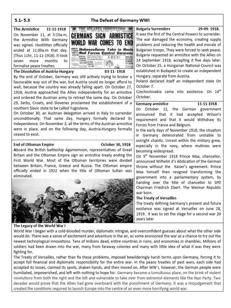 5 1 5 3 the defeat of germany revision handout pdf world war i