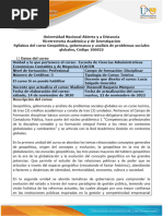 Syllabus Del Curso - Geopolítica, Gobernanza y Análisis de Problemas Sociales Globales