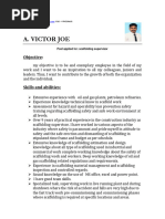 Victor Scaffolding Supervisor CV