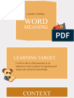 A Guide To Finding Word Meaning English Presentation Orange and Brown Cartoon Animals