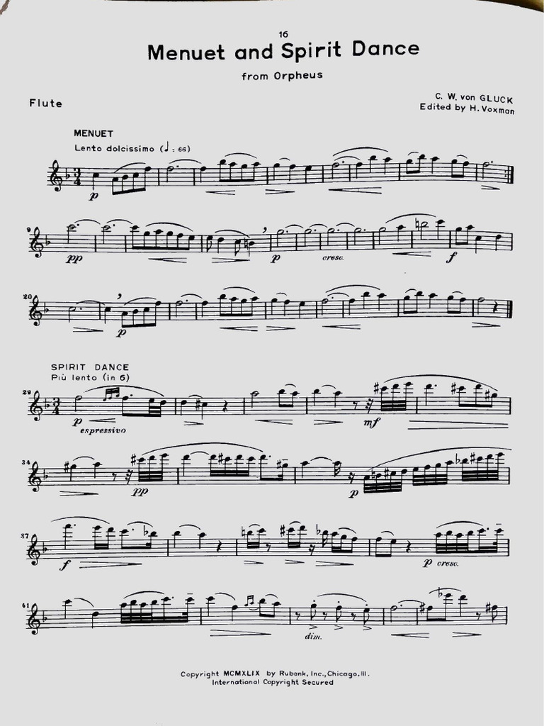 Gluck Minuet and Spirit Dance PDF