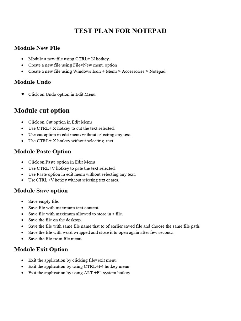 Test plan for notepad pdf