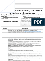 Plan Conozco y Cuido Mi Cuerpo, Alimentacion e Higiene