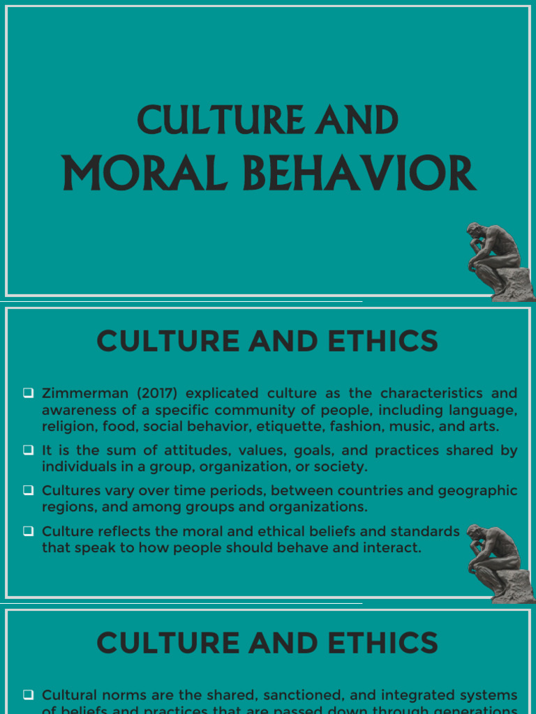 Culture and Moral Behavior PDF Morality Behavioural Sciences