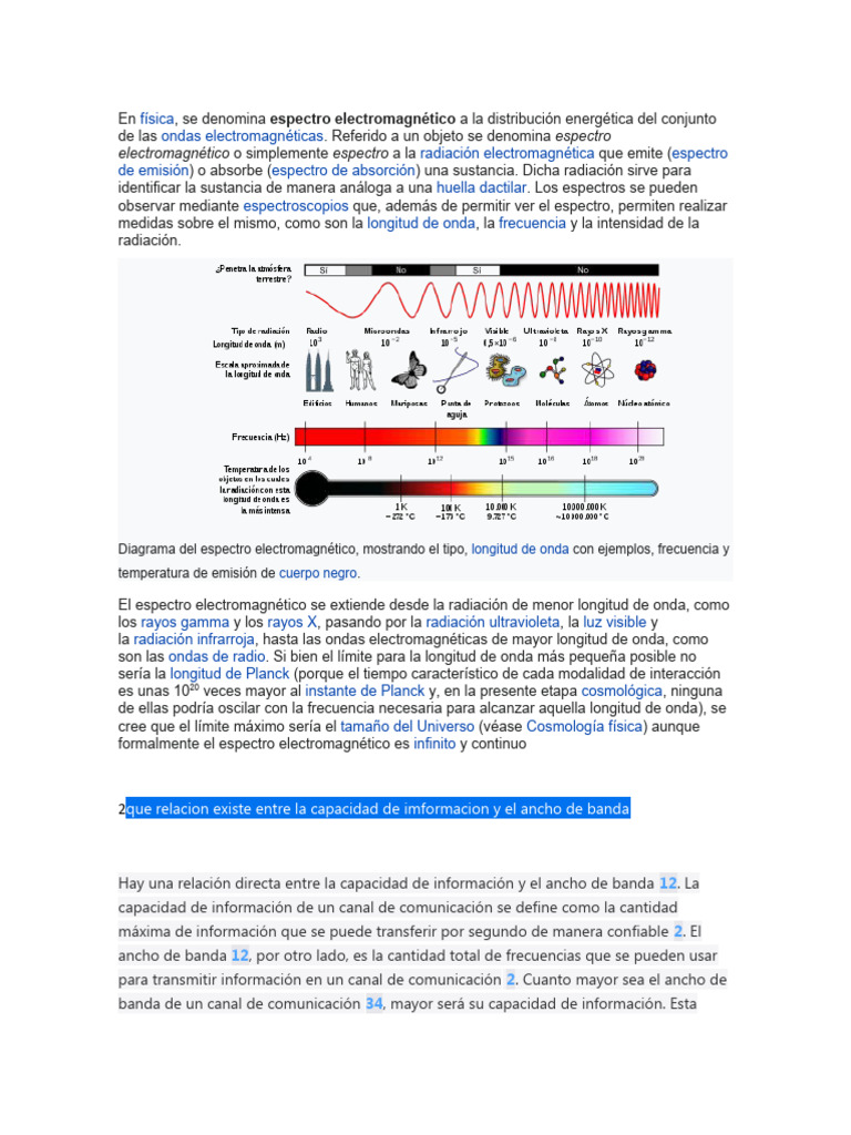 comunicaciones opticas 2 | PDF | Espectro electromagnético | Radiación ...