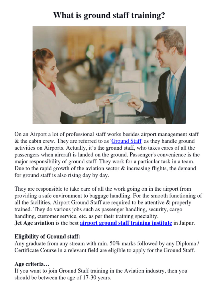 Ground Staff Training Guide | PDF