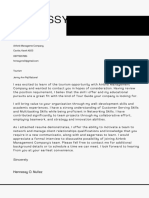 Black and White Minimalist Industrialist Marketing Job Application Cover Letter
