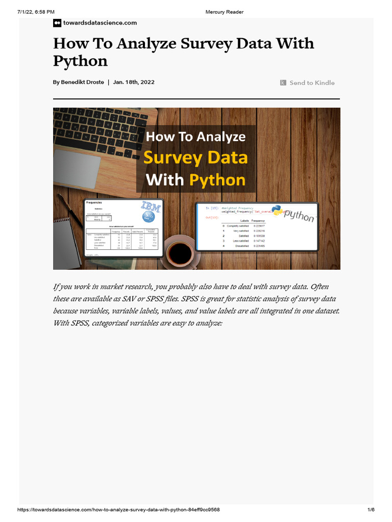 How To Analyze Survey Data With Python - by Benedikt Droste - Towards ...