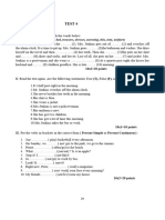 Test 4 Present Simple Present Continuous The Plural of Nouns