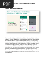 About Whatsapp Lock Chat (By Vikas Verma)