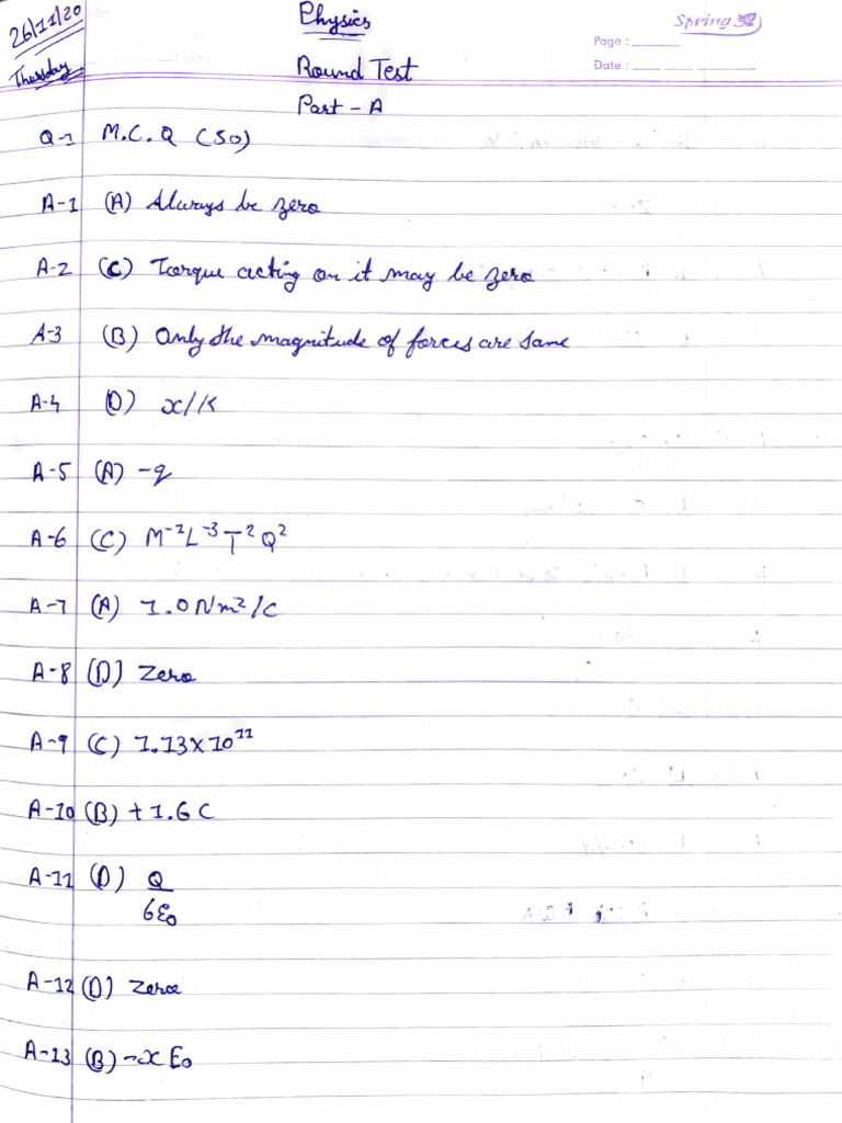 Spring Physics Test Questions | PDF | Science & Mathematics