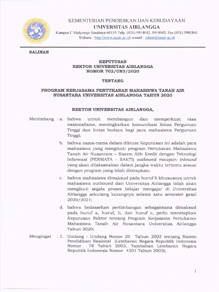 Passing Grade Unair 2025