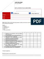 Student Activity Evaluation Form