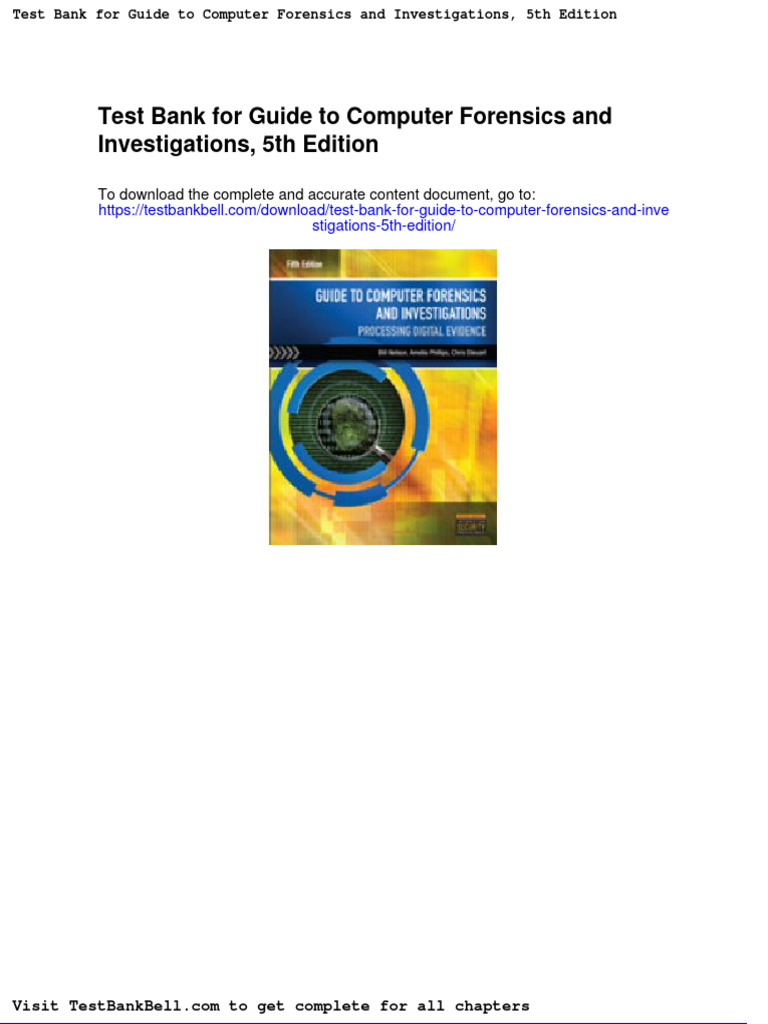 Test Bank For Guide To Computer Forensics and Investigations 5th