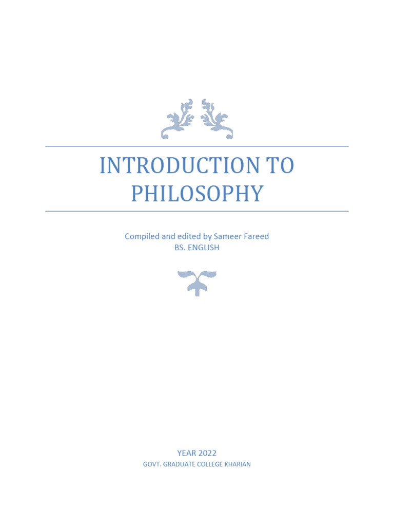 Philosophy Complete Notes (U.O.S) by SF | PDF