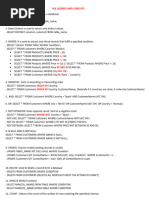 SQL Queries and Concepts