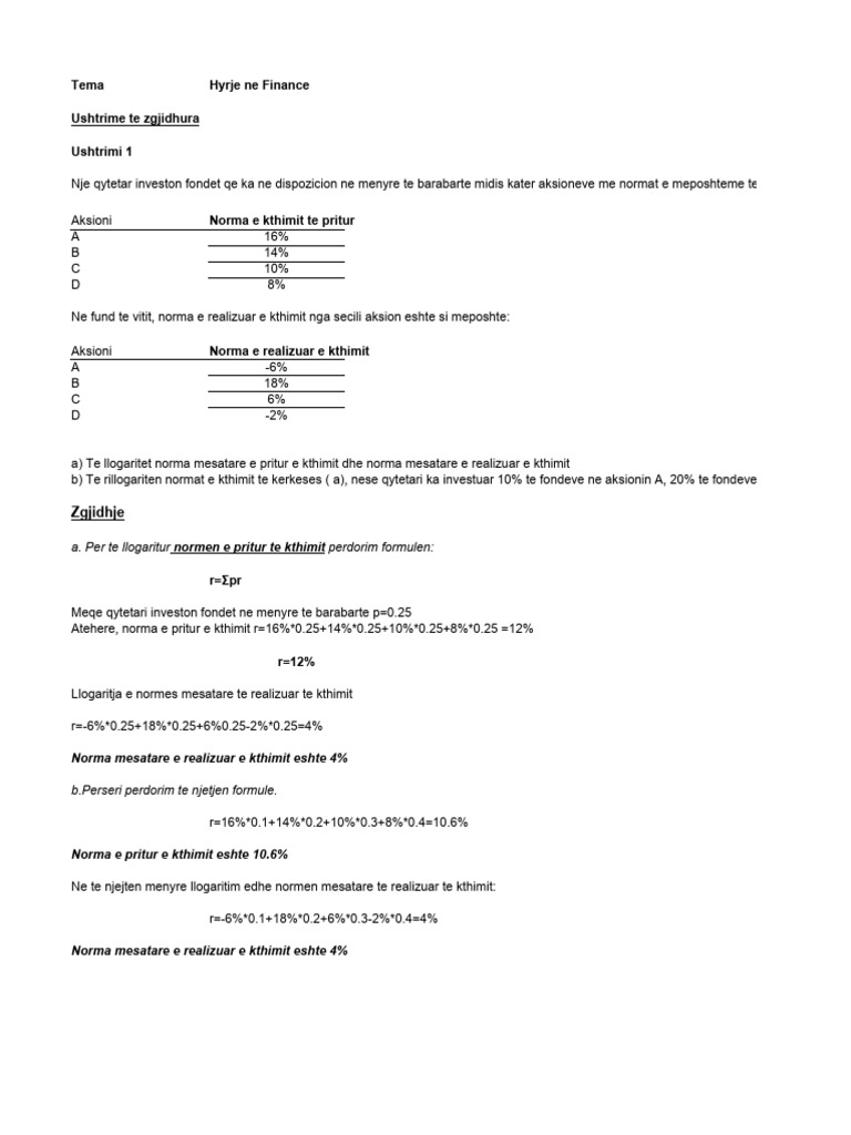 Tema 1 Ushtrime Pdf