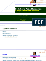 MECH 471: Introduction To Project Management: Session 2.1: Project and Project Selection