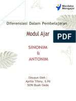 Modul Ajar Bahasa Indonesia - Bab I Aku Yang Unik Materi Sinonim Dan Antonim - Fase C