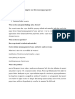 Identification of The Factors Involved in Starting A Project. Clearly Defining The Objectives. Identifying Measures of Performance