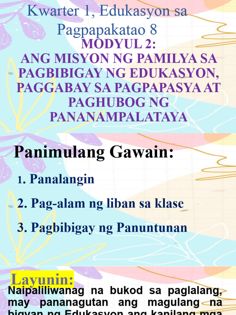 Modyul 2: Ang Misyon NG Pamil…