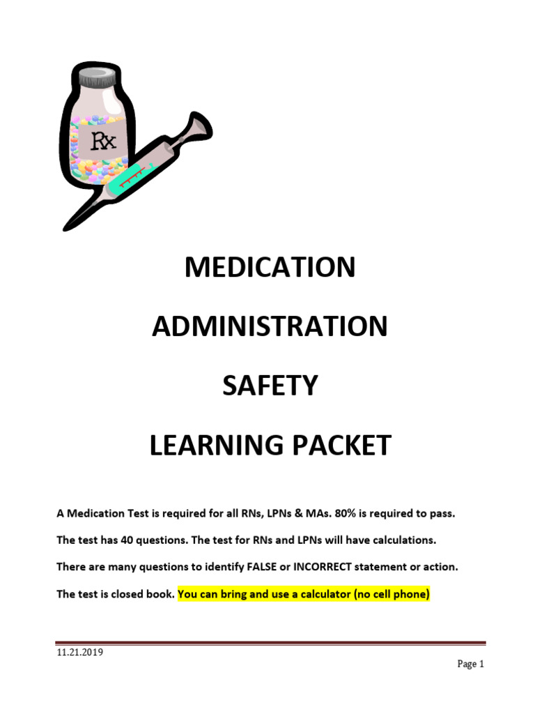 Medication Administration Safety Guide | PDF | Injection (Medicine ...