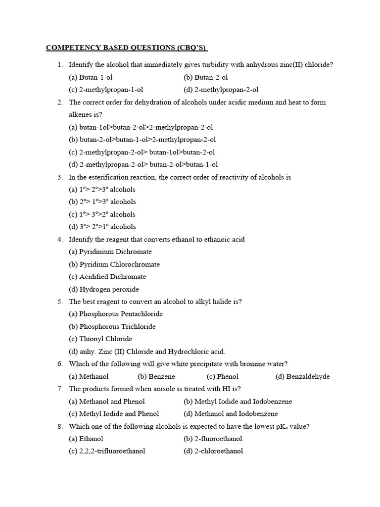 Alcohol, Phenol and Ethers | PDF | Ether | Chemistry
