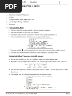 Chapter 1: Lists: 1.1 The List Data Type