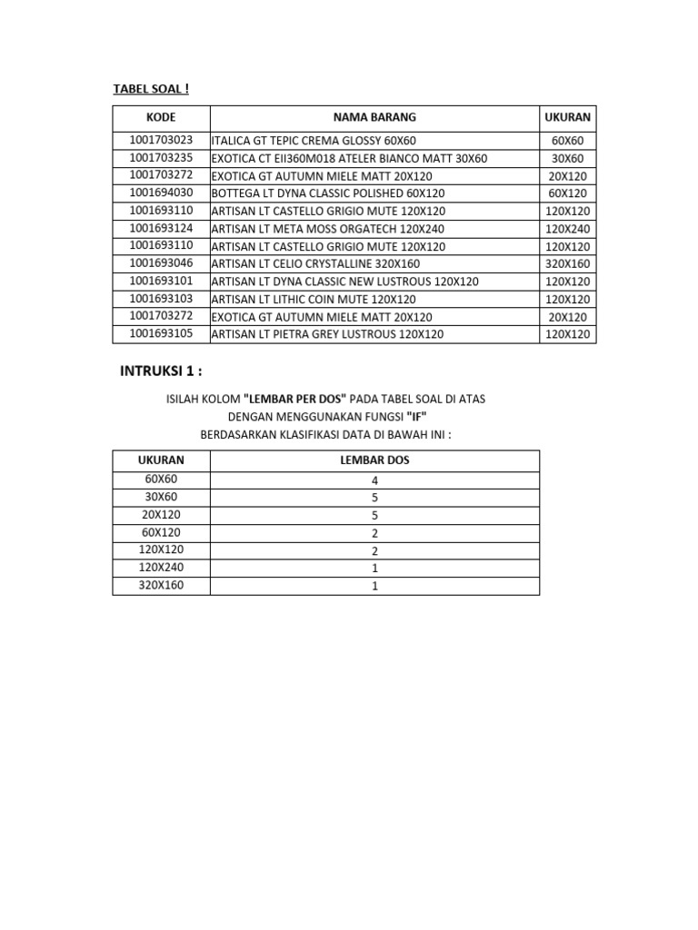 Jawaban test soal excel pdf