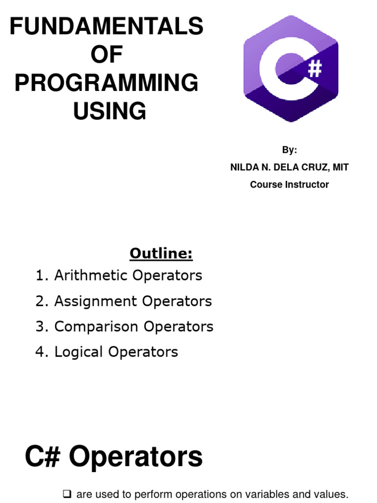 CSharp Operators | PDF | Arithmetic | Computer Programming