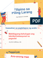 Pagsulat-Filipino Sa Piling Larang