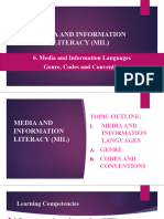 Media and Information Languages Part 1 Genre Codes and Conventions