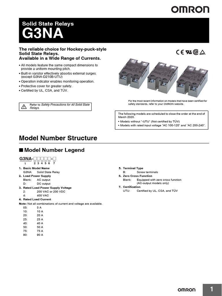 j166 g3na Solid State Relays Datasheet En PDF