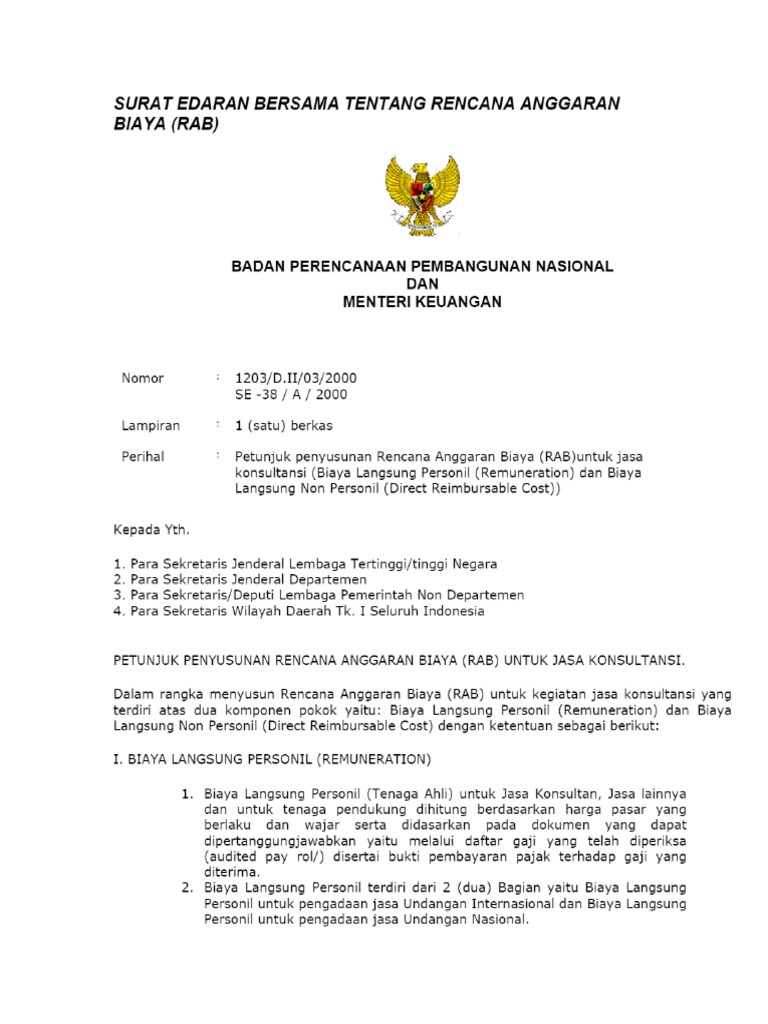 Seb Kepala Bappenas Dan Menkeu Th 2000 Pdf