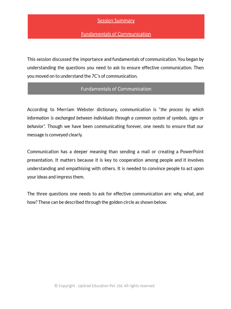 Fundamentals of Communication | PDF | Career & Growth