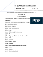 New Answer Key Icse Physics Quarterly Examination