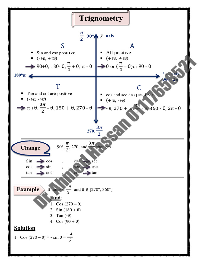 Trigonometric Rules and Examples | PDF | Asymptote | Trigonometric ...