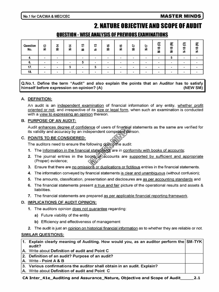2nature Objective & Scope of Audit | PDF