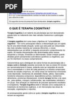 O QUE É TERAPIA COGNITIVA