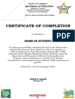 Certificate of Completion