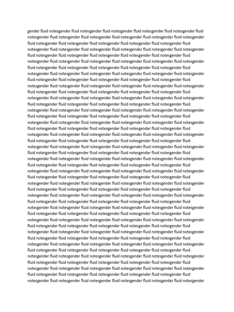 Gender Fluid Notes PDF