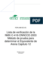 Lista de Verificacion de La NXM-C-416-ONNCCE-2003